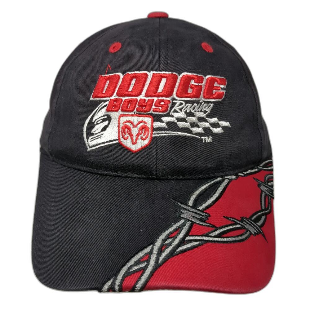 Checkered Flag Sports Dodge Boys Racing Baseball Cap Black OSFM Barbed Wire Hat